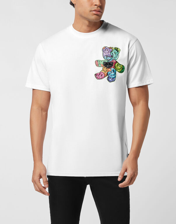 Round Neck T-Shirt Teddy Balloon white 3 Round Neck T-Shirt Teddy Balloon white