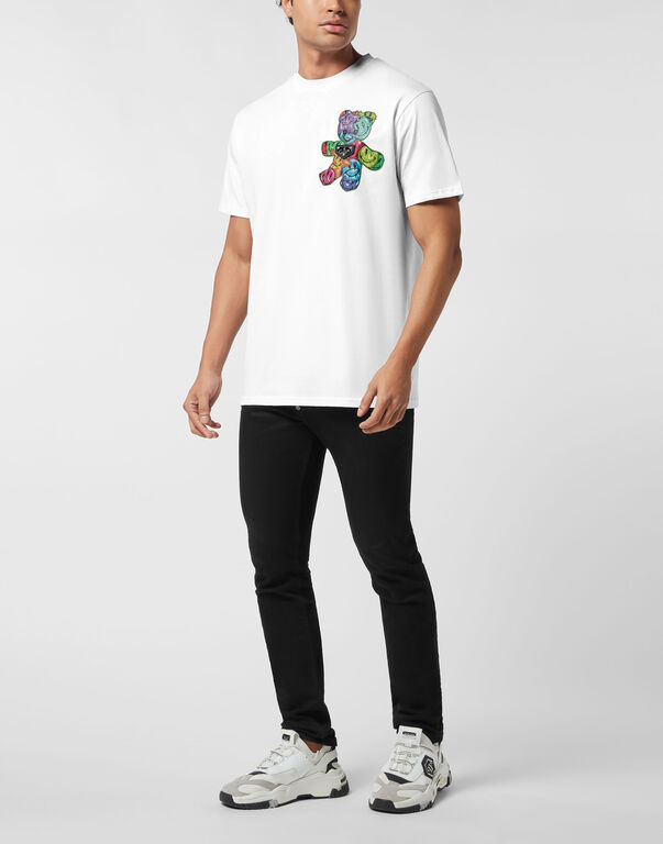 Round Neck T-Shirt Teddy Balloon white 5 Round Neck T-Shirt Teddy Balloon white