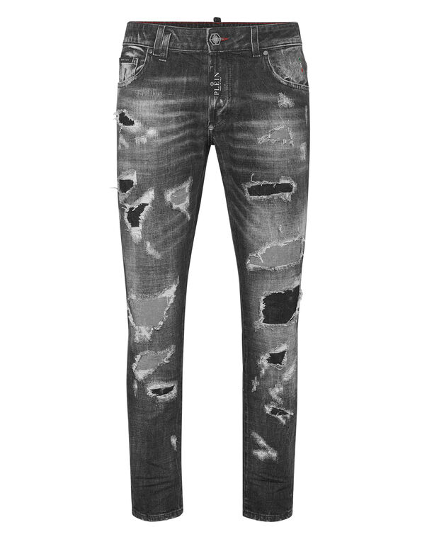 Denim Skinny Fit Trousers Riot Black