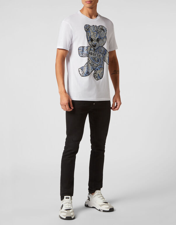 T-shirt Round Neck SS Paisley Teddy Bear white / light blue 4 T-shirt Round Neck SS Paisley Teddy Bear white / light blue
