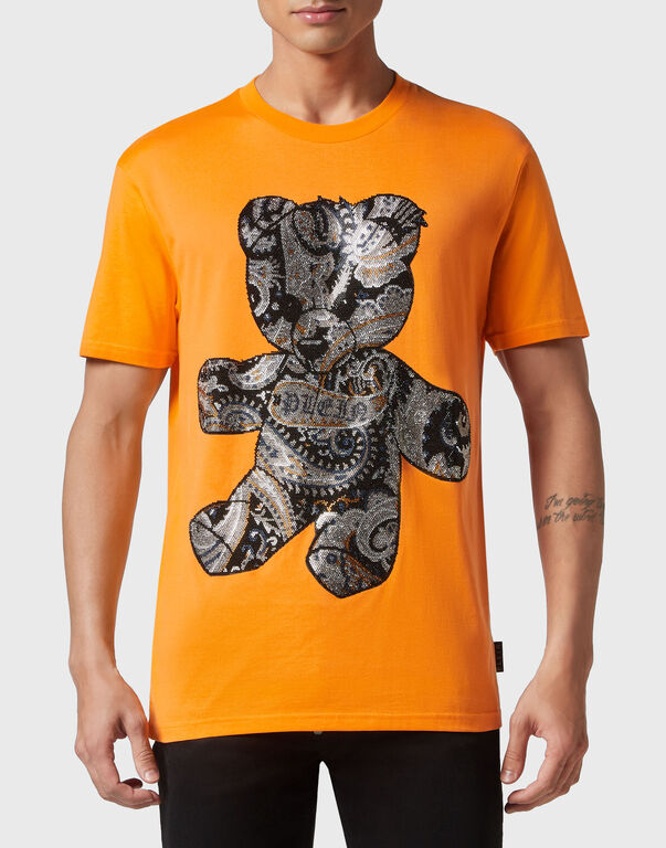 T-shirt Round Neck SS Paisley Teddy Bear orange