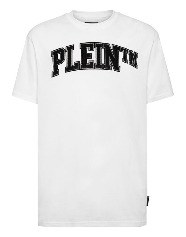 T-shirt Round Neck SS with Crystals white / black