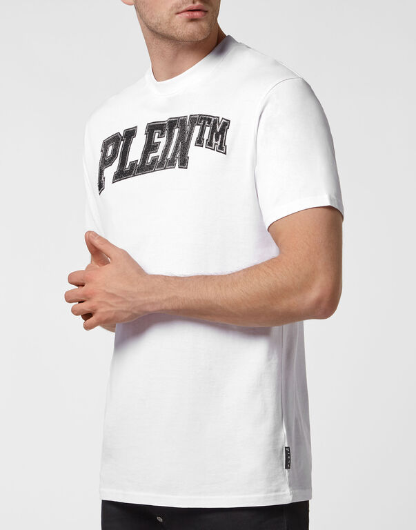 T-shirt Round Neck SS with Crystals white / black