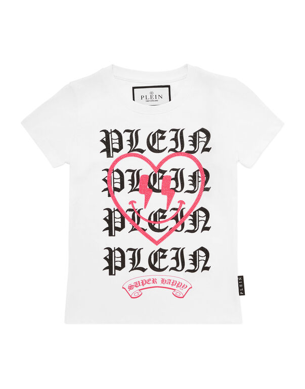 Burnout T-Shirt Sexy Pure Strass Heart white