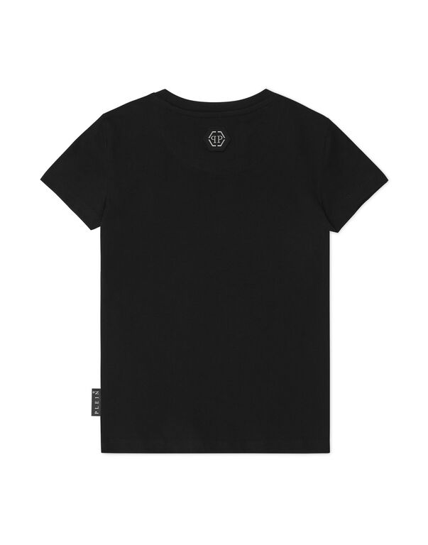 T-Shirt Round Neck with Crystals Bombing Graffiti black