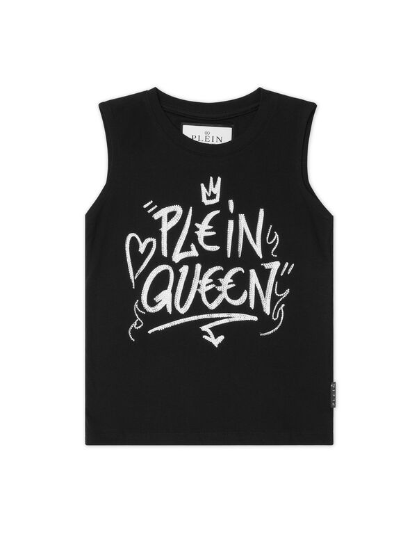 Sleeveless T-Shirt Sexy Pure Crystal black