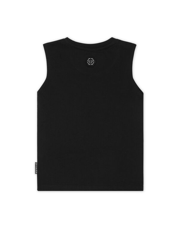 Sleeveless T-Shirt Sexy Pure Crystal black