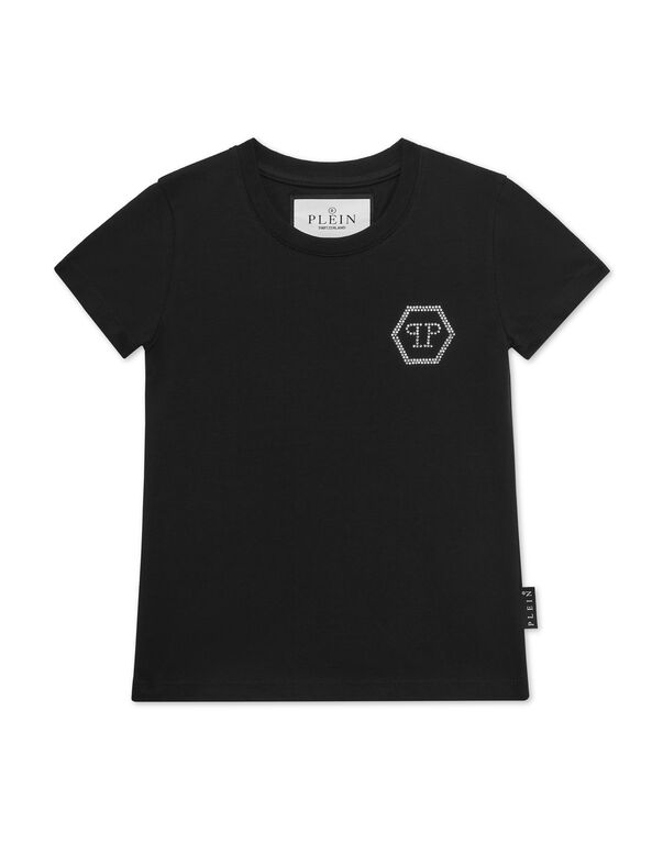 T-shirt Round Neck SS Embossed black