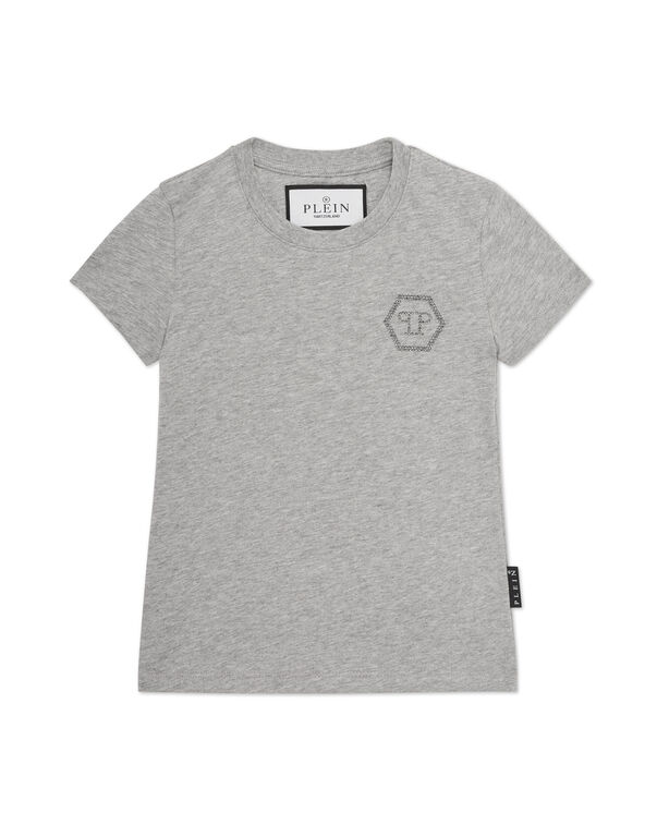 T-shirt Round Neck SS Embossed grey