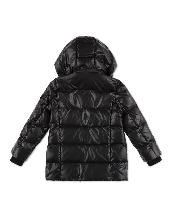 Nylon Satin Jacket Iconic Plein black