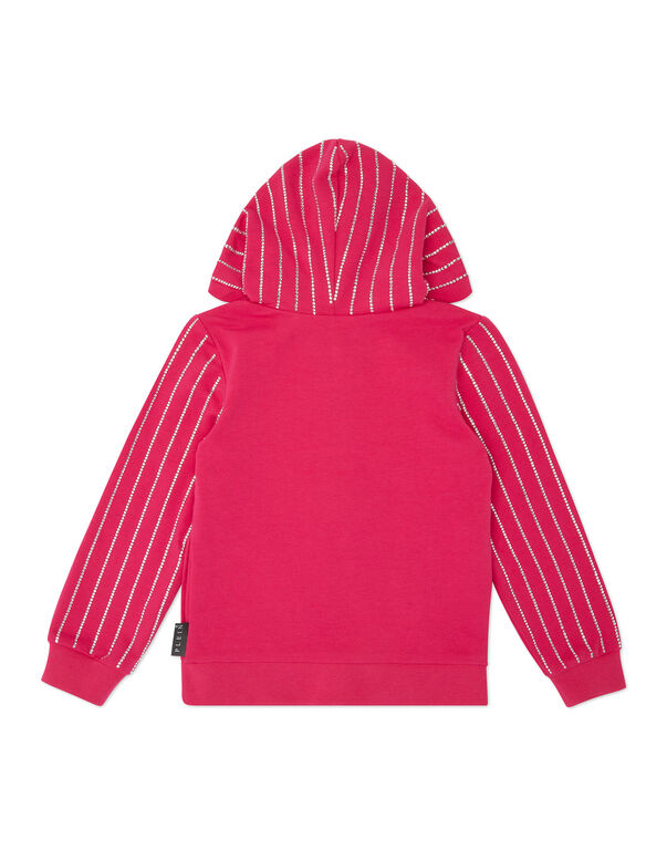 Cropped Hoodie Sweatjacket Crystal Fuxia