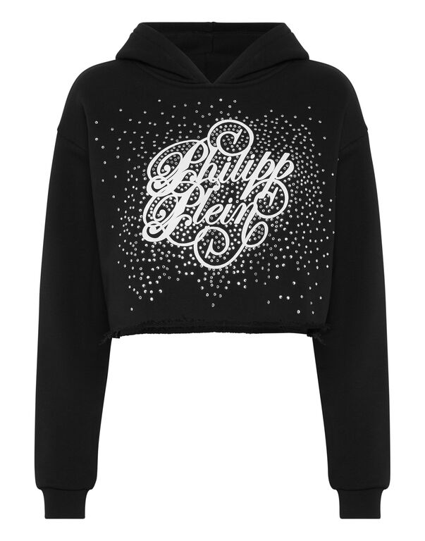 Hoodie sweatshirt Strass black