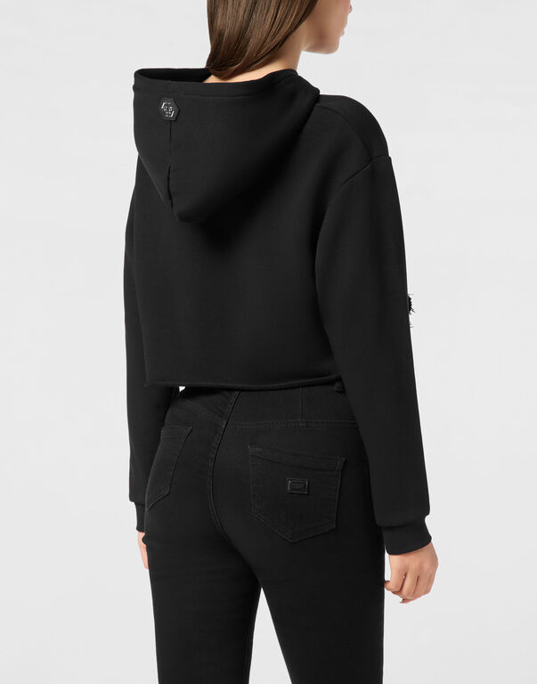 Hoodie sweatshirt Strass black