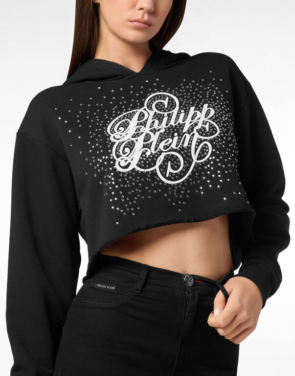 Hoodie sweatshirt Strass black