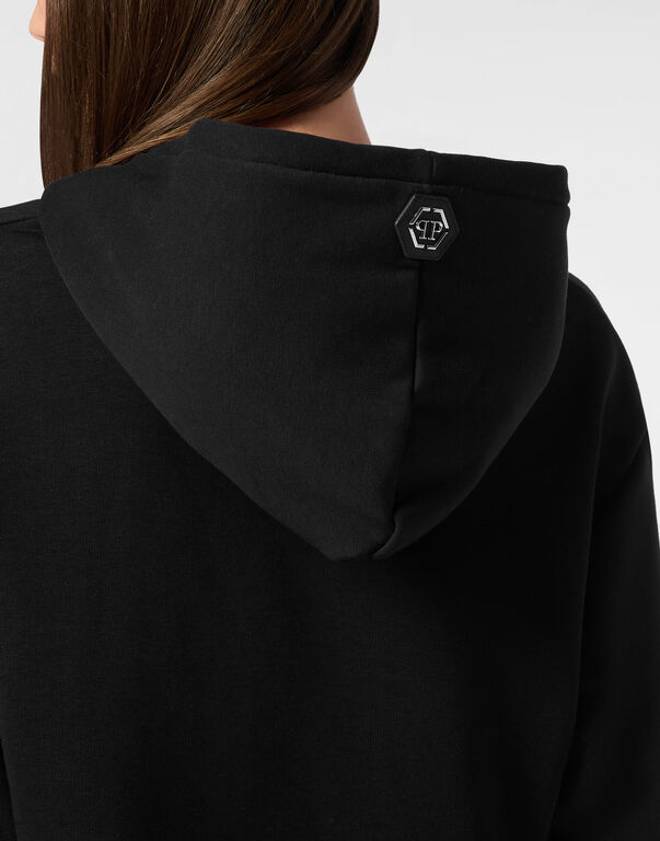 Hoodie sweatshirt Strass black