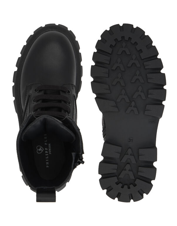 Leather Combat Boots PP Hexagon black 4 Leather Combat Boots PP Hexagon black