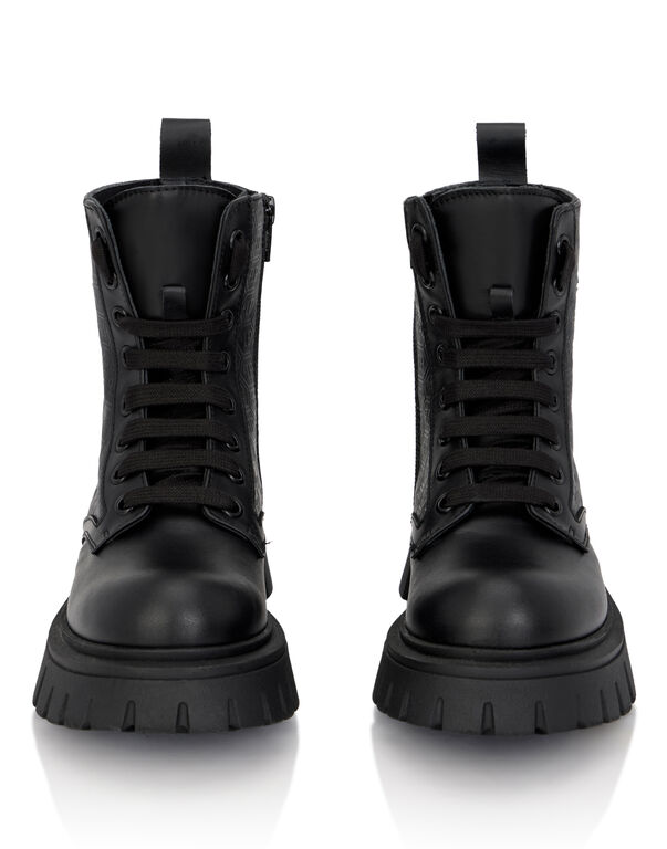 Leather Combat Boots PP Hexagon black 6 Leather Combat Boots PP Hexagon black