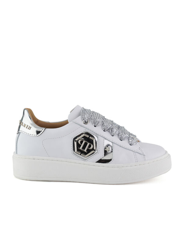 Leather Lo-Top Sneakers Hexagon white/silver