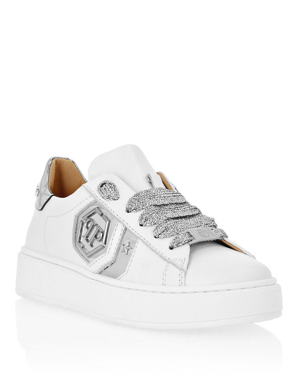 Leather Lo-Top Sneakers Hexagon white/silver