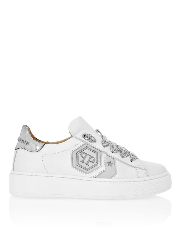 Leather Lo-Top Sneakers Hexagon white/silver 3 Leather Lo-Top Sneakers Hexagon white/silver