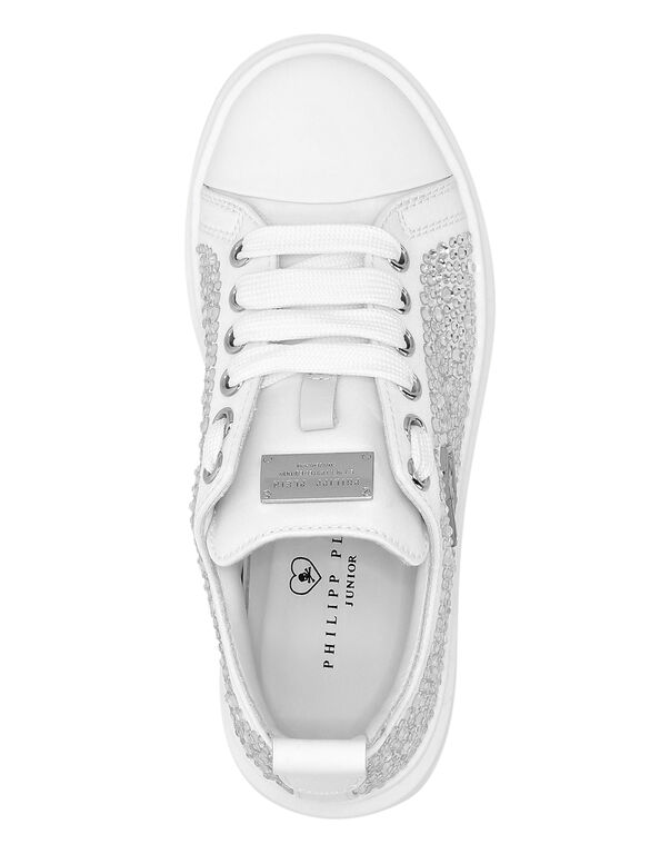 Satin Lo-Top Sneakers Strass Hexagon white/crystal