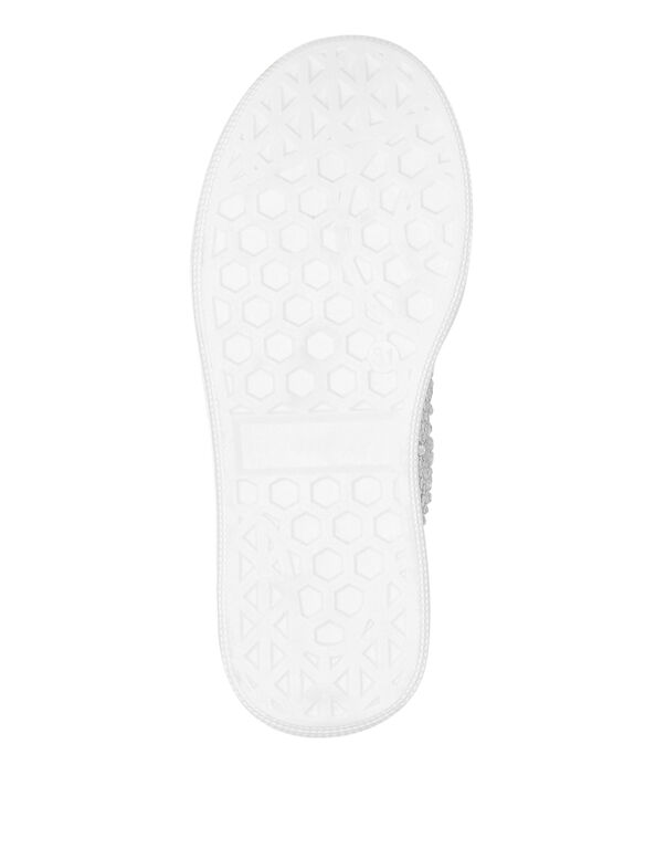 Satin Lo-Top Sneakers Strass Hexagon white/crystal