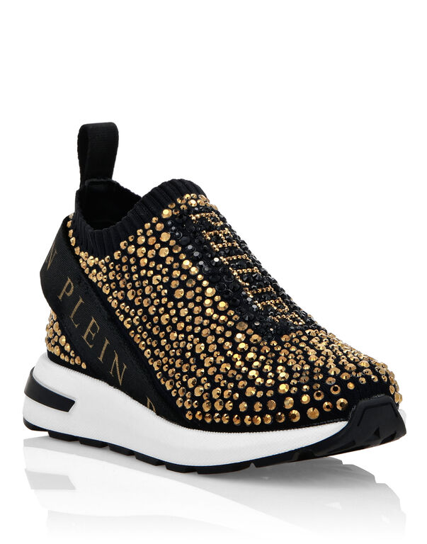 RUNNER SOCK SNEAKERS FULL RHINESTONES PLEIN black / gold