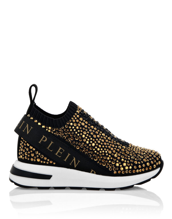 RUNNER SOCK SNEAKERS FULL RHINESTONES PLEIN black / gold