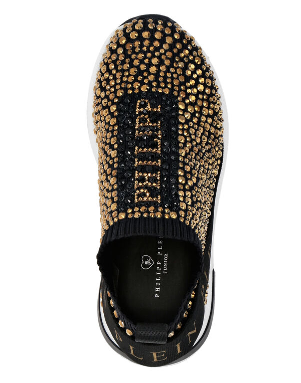 RUNNER SOCK SNEAKERS FULL RHINESTONES PLEIN black / gold