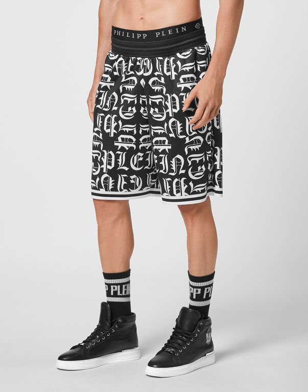 Basket Jogging Shorts Gothic Plein black