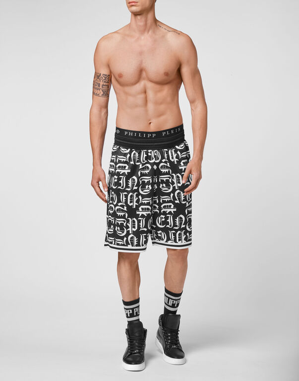 Basket Jogging Shorts Gothic Plein black