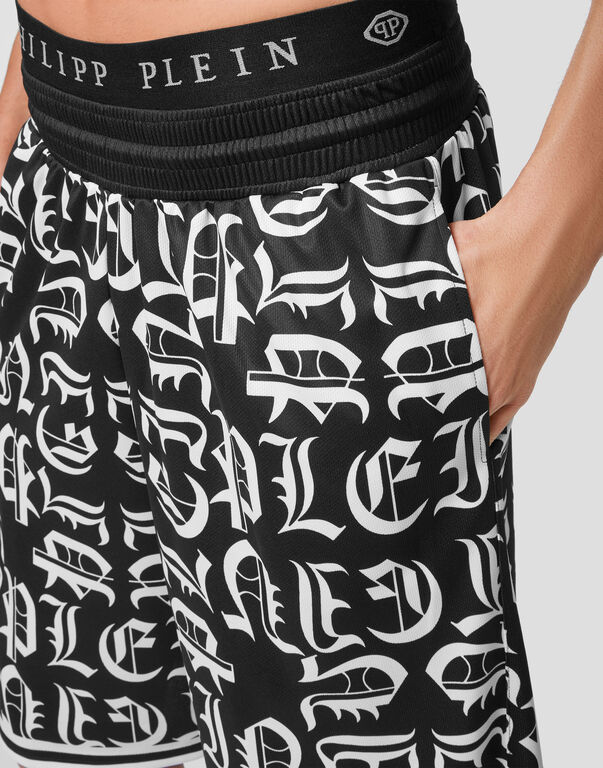 Basket Jogging Shorts Gothic Plein black