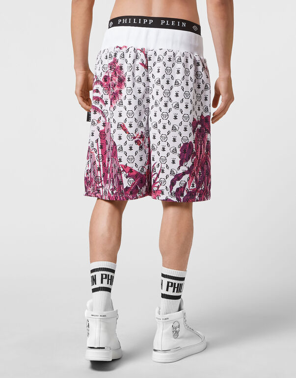 Jogging Shorts Flowers white 3 Jogging Shorts Flowers white