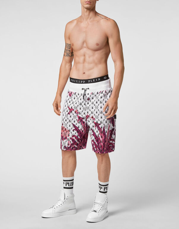 Jogging Shorts Flowers white 4 Jogging Shorts Flowers white