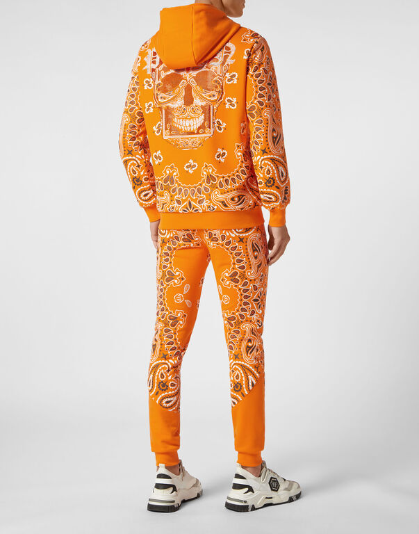Jogging Tracksuit: Hoodie/Trousers Paisley Bandana orange