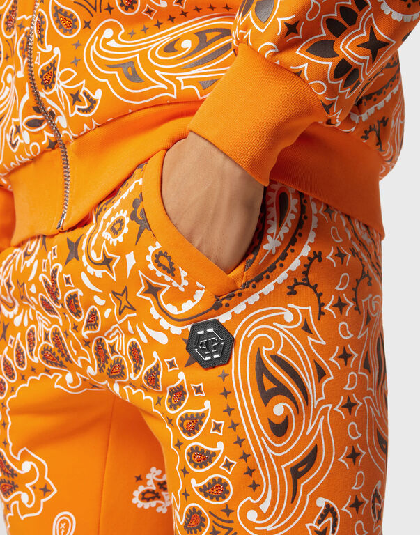 Jogging Tracksuit: Hoodie/Trousers Paisley Bandana orange