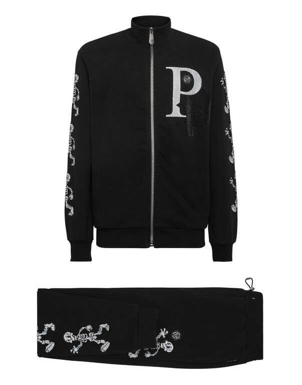 Jogging Set: Hoodie/Trousers Skeleton black