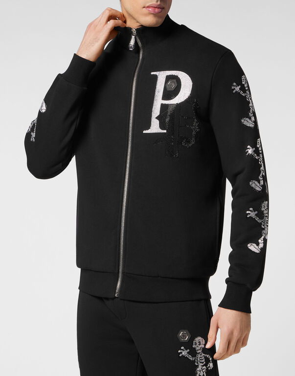 Jogging Set: Hoodie/Trousers Skeleton black