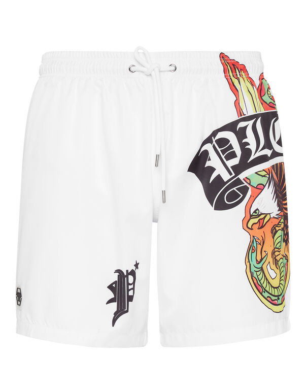 Beachwear Trousers Tattoo Patches white