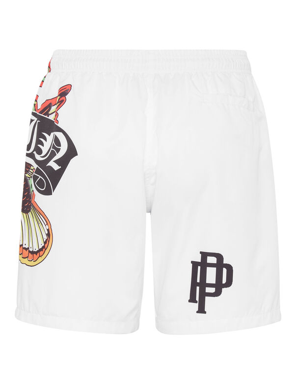 Beachwear Trousers Tattoo Patches white