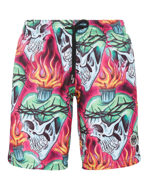 Swim Shorts Love Tattoo black / green