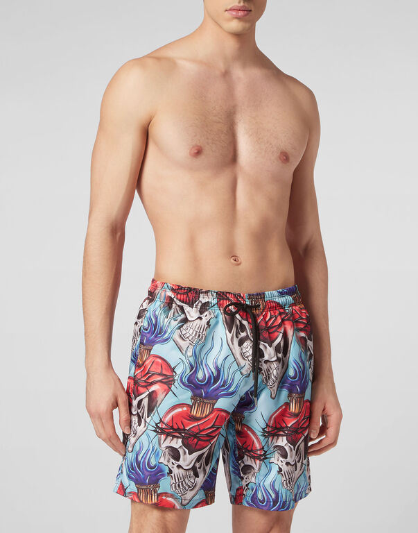 Swim Shorts Love Tattoo turquoise/red