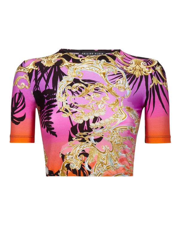 Crop Top SS Skull multicolor
