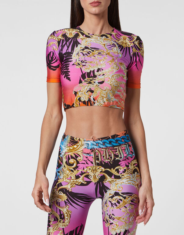 Crop Top SS Skull multicolor