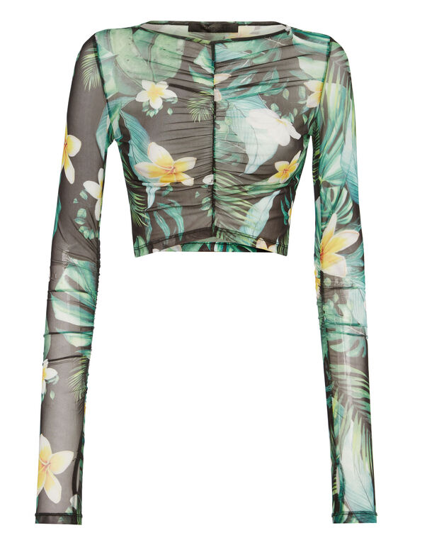 Cropped T-shirt LS Hawaii green