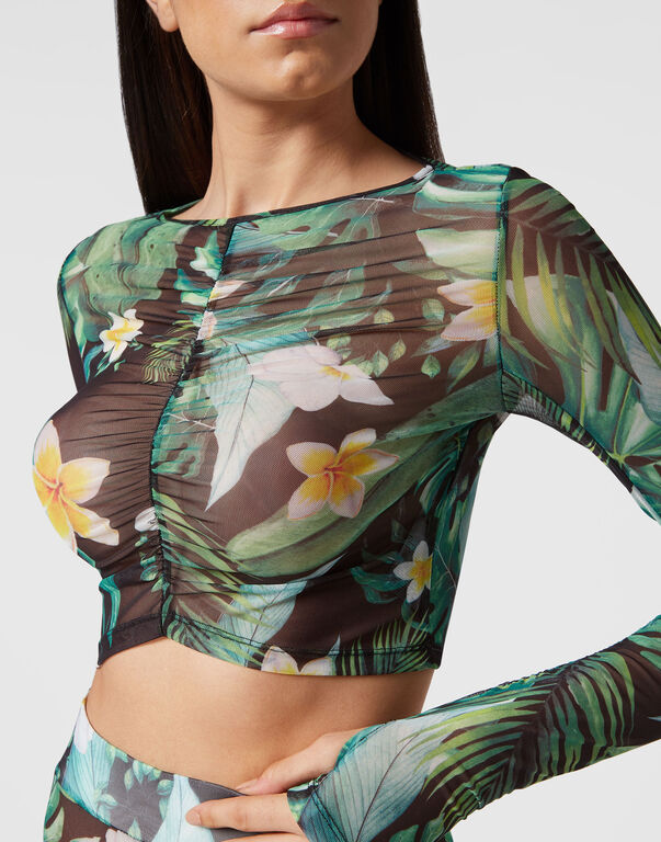 Cropped T-shirt LS Hawaii green 5 Cropped T-shirt LS Hawaii green