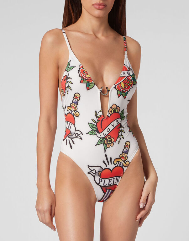 Monokini Love white / multicolored