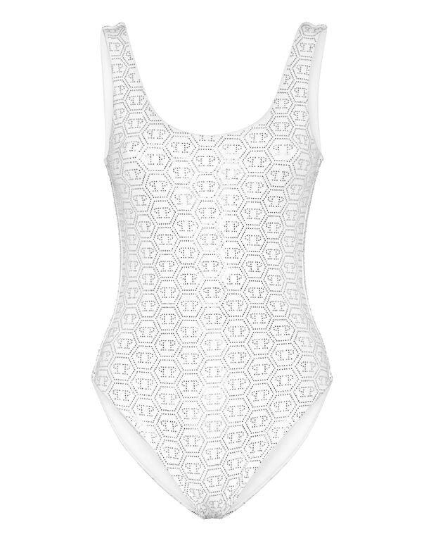 Strass Monokini Monogram white