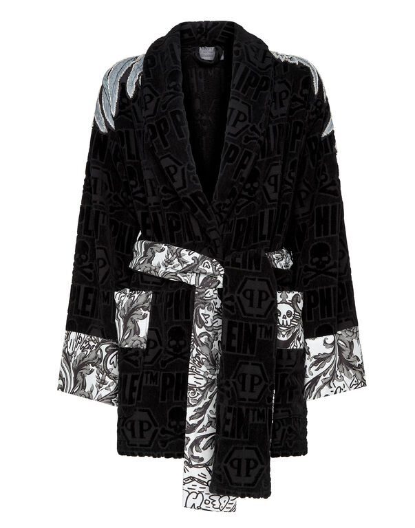 Short Bathrobe Silver Eagle black